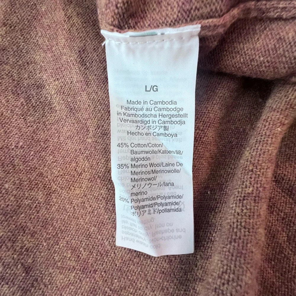 J. Crew Wool Blend Tunic Sweater Crewneck Rounded Hem in Heather Camel Women’s L